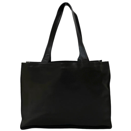 Chanel Black Grained Calfskin Shoulder Bag Tote Bag