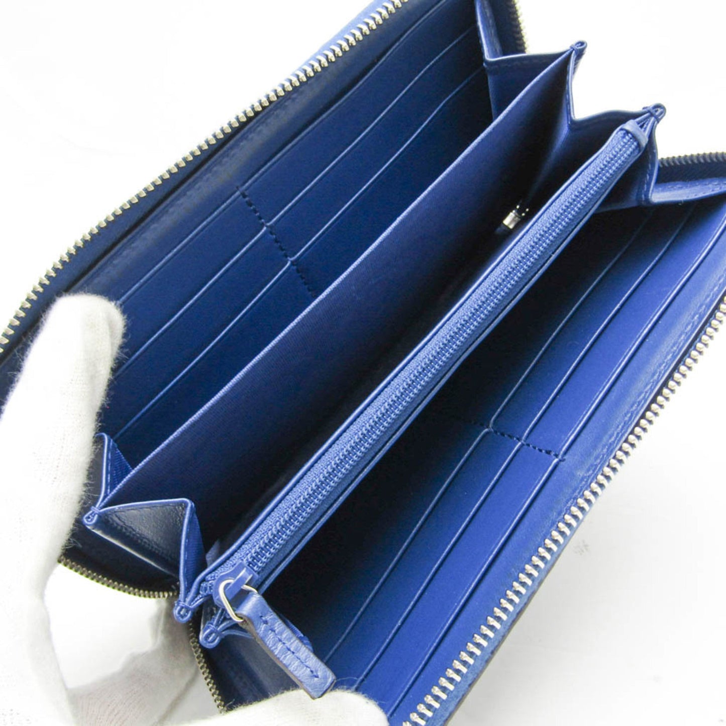 Gucci Navy Leather Long Wallet (Bi-Fold)