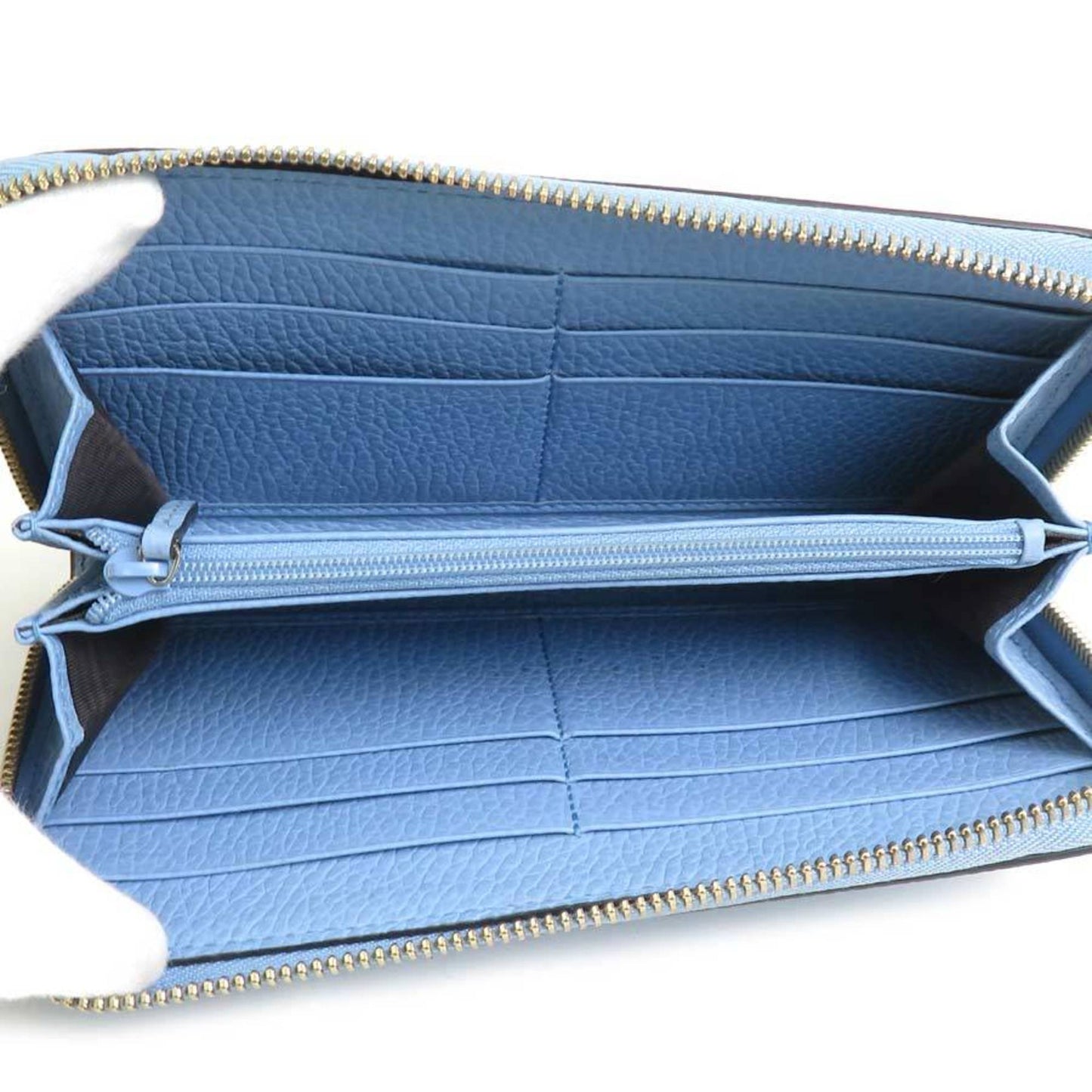 Gucci Light Blue Leather Long Wallet (Bi-Fold)