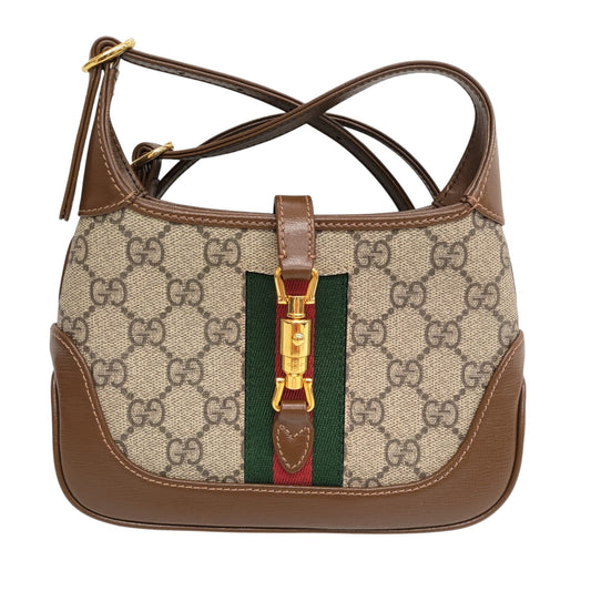 Gucci Jackie Beige Multi-Color Leather Pvc Handbag