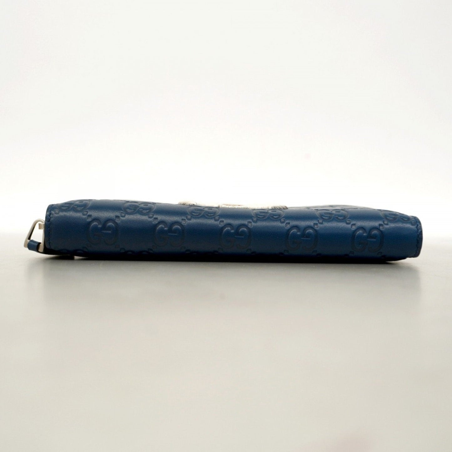 Gucci Navy Leather Long Wallet (Bi-Fold)