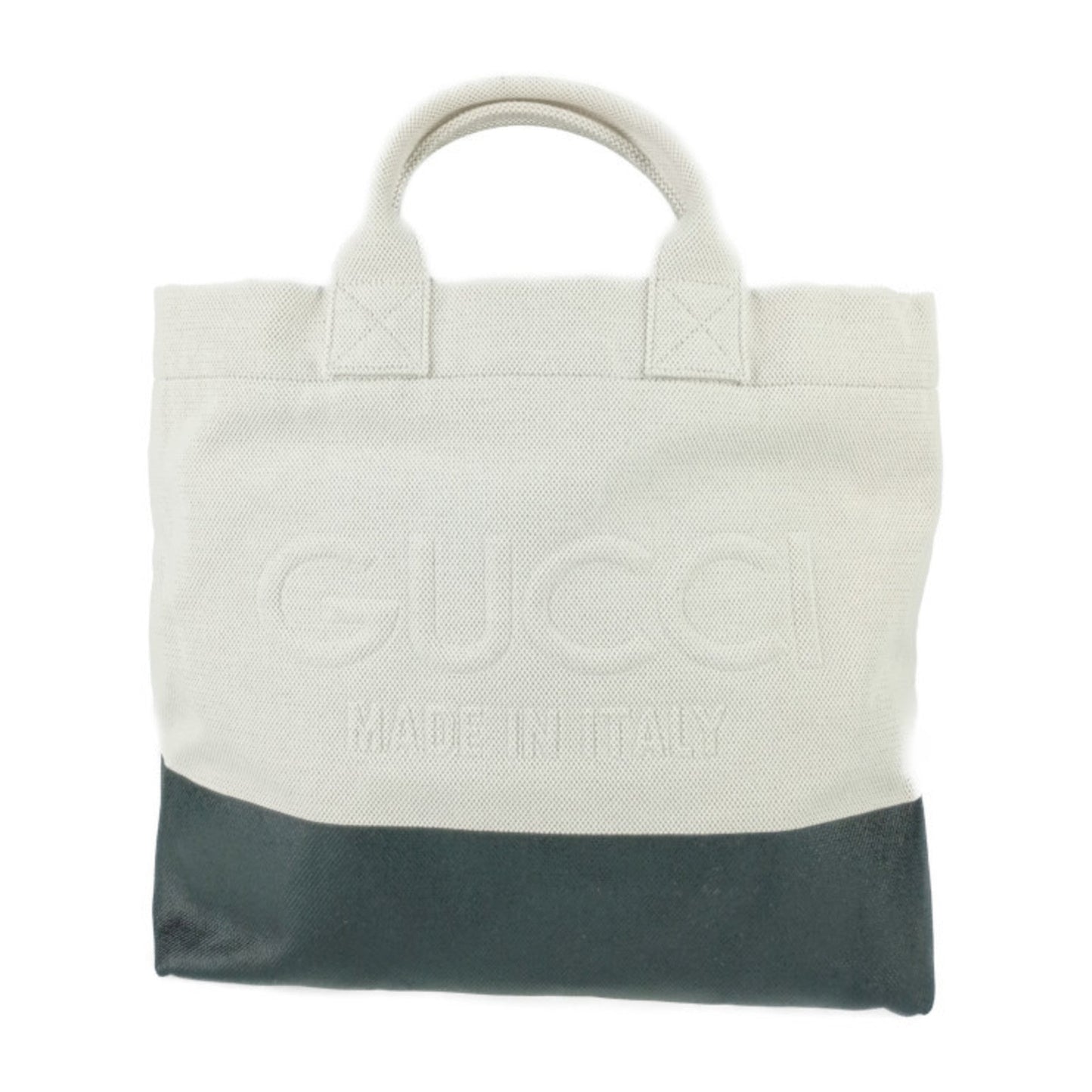 Gucci Black Ivory Canvas Handbag Shoulder Bag Tote Bag