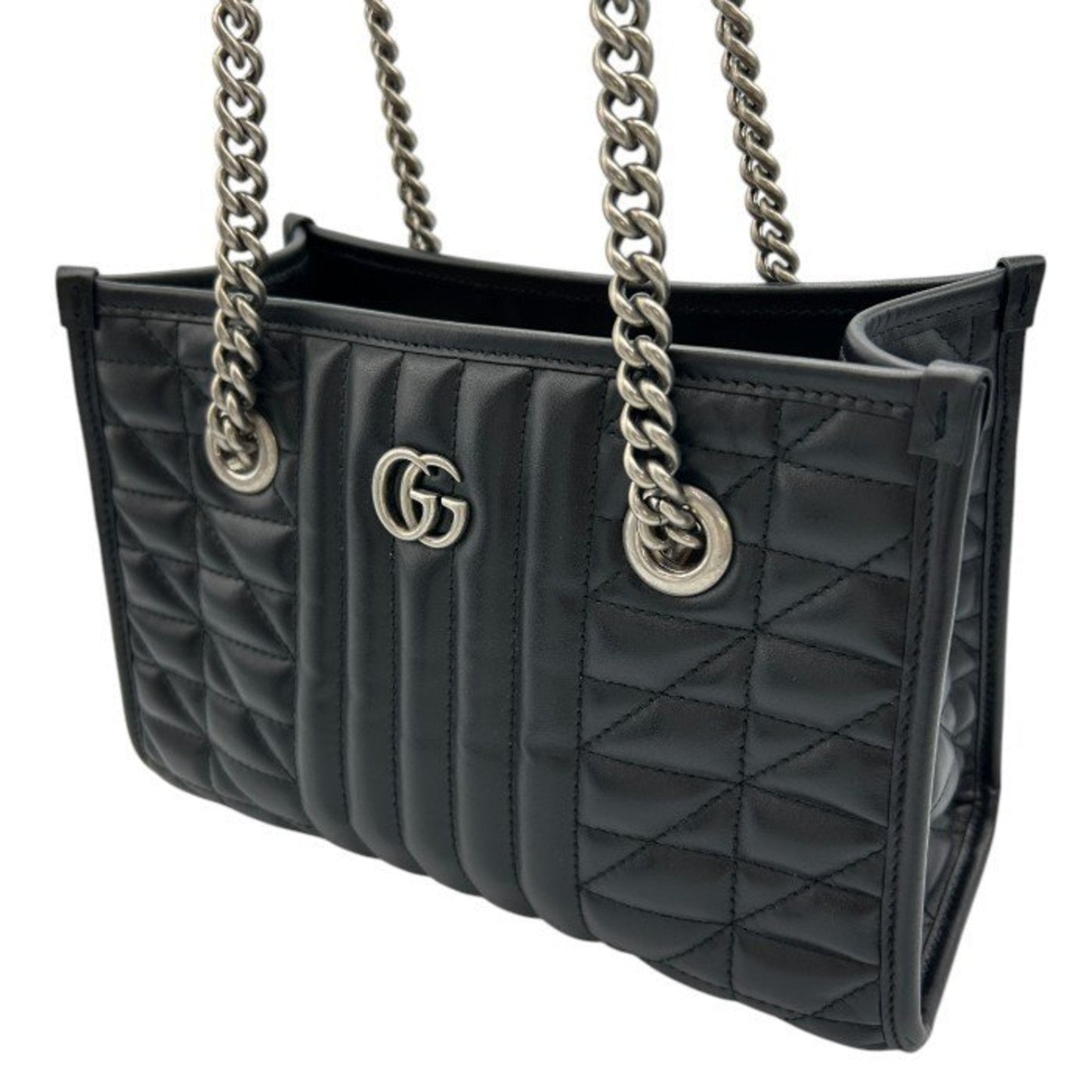 Gucci Gg Marmont Black Leather Tote Bag