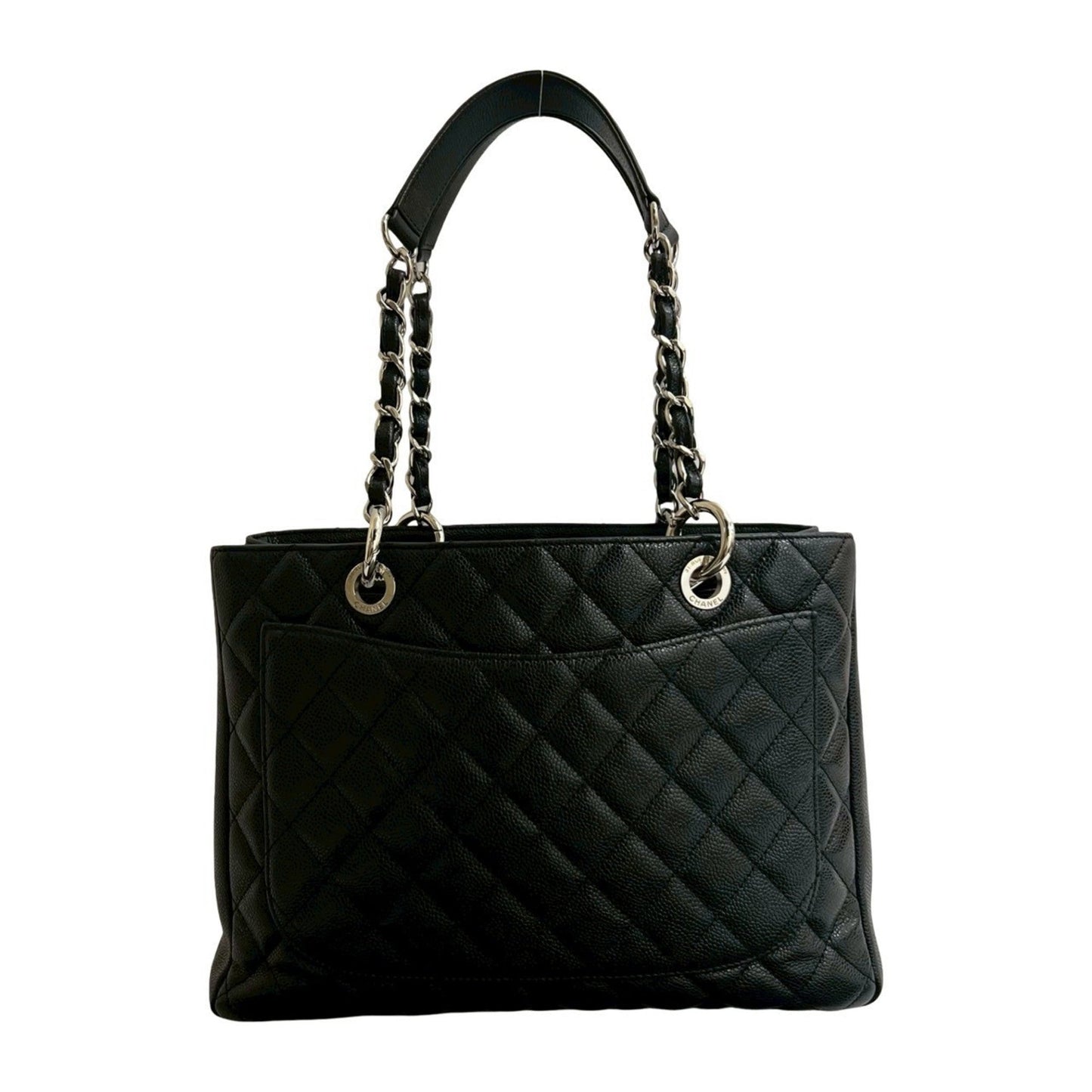 Chanel Black Grained Calfskin Shoulder Bag Tote Bag