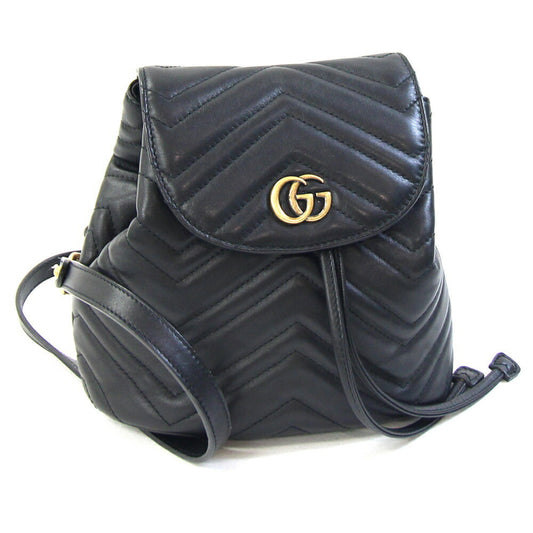 Gucci Gg Marmont Black Leather Backpack