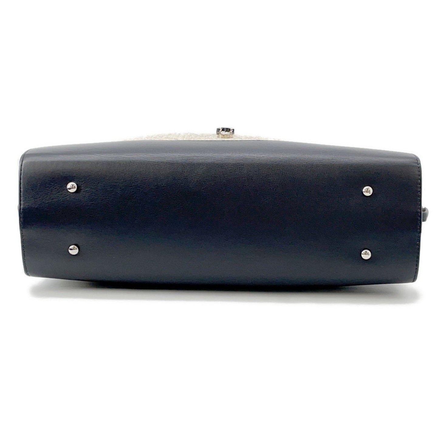 Chanel Beige Black Clear Vinyl Leather Raffia Tote Bag