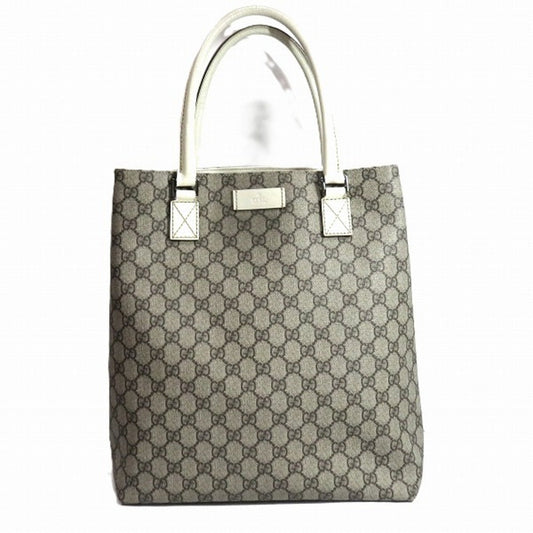 Gucci Beige White Gg Supreme Leather Tote Bag