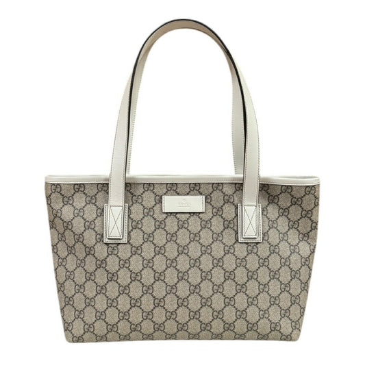 Gucci Beige White Gg Supreme Canvas Tote Bag