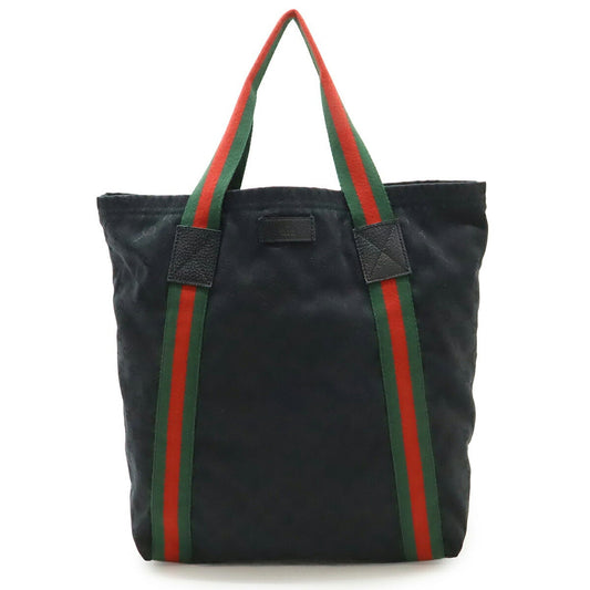 Gucci Black Green Red Color Canvas Leather Shoulder Bag Tote Bag
