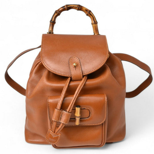 Gucci Brown Leather Backpack