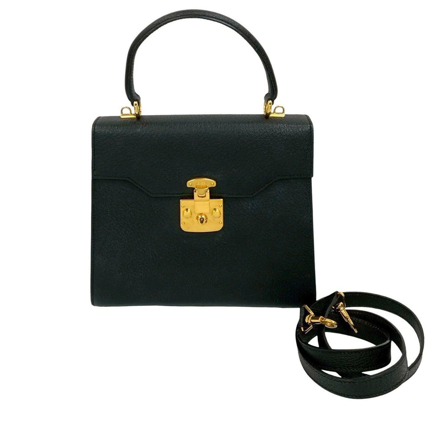 Gucci Black Leather Handbag Shoulder Bag