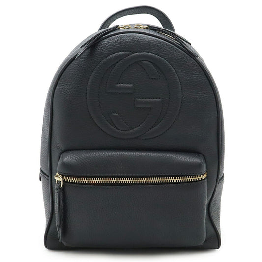Gucci Soho Black Yellow Leather Backpack