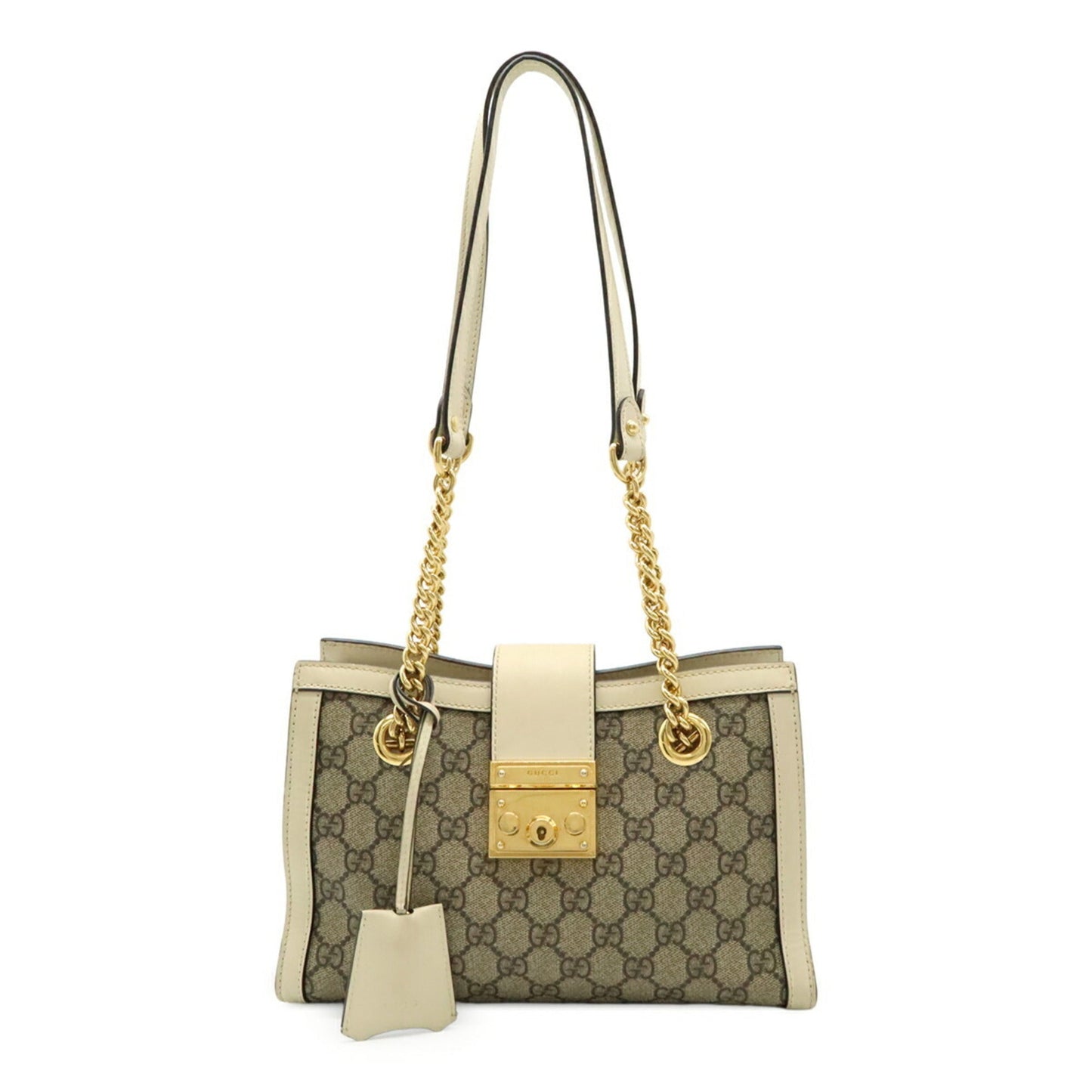Gucci Beige Ivory Pvc Leather Shoulder Bag
