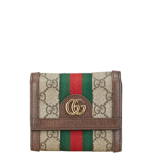 Gucci Brown Pvc Leather Wallet (Tri-Fold)