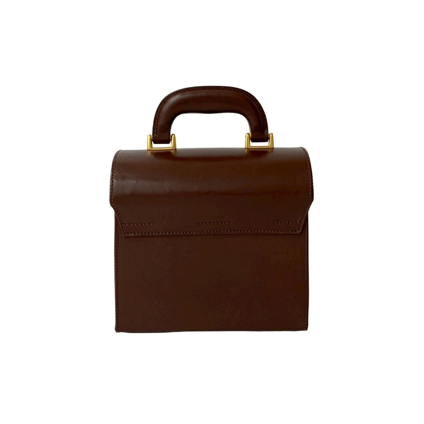 Gucci Brown Leather Handbag Vanity Bag