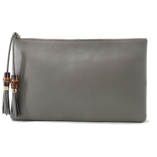 Gucci Gray Leather Clutch Bag