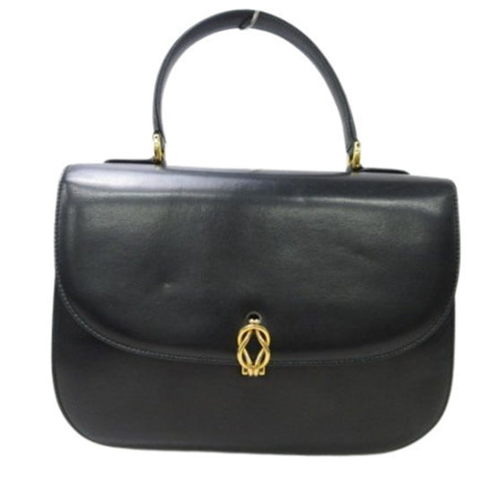 Gucci Black Leather Handbag Tote Bag