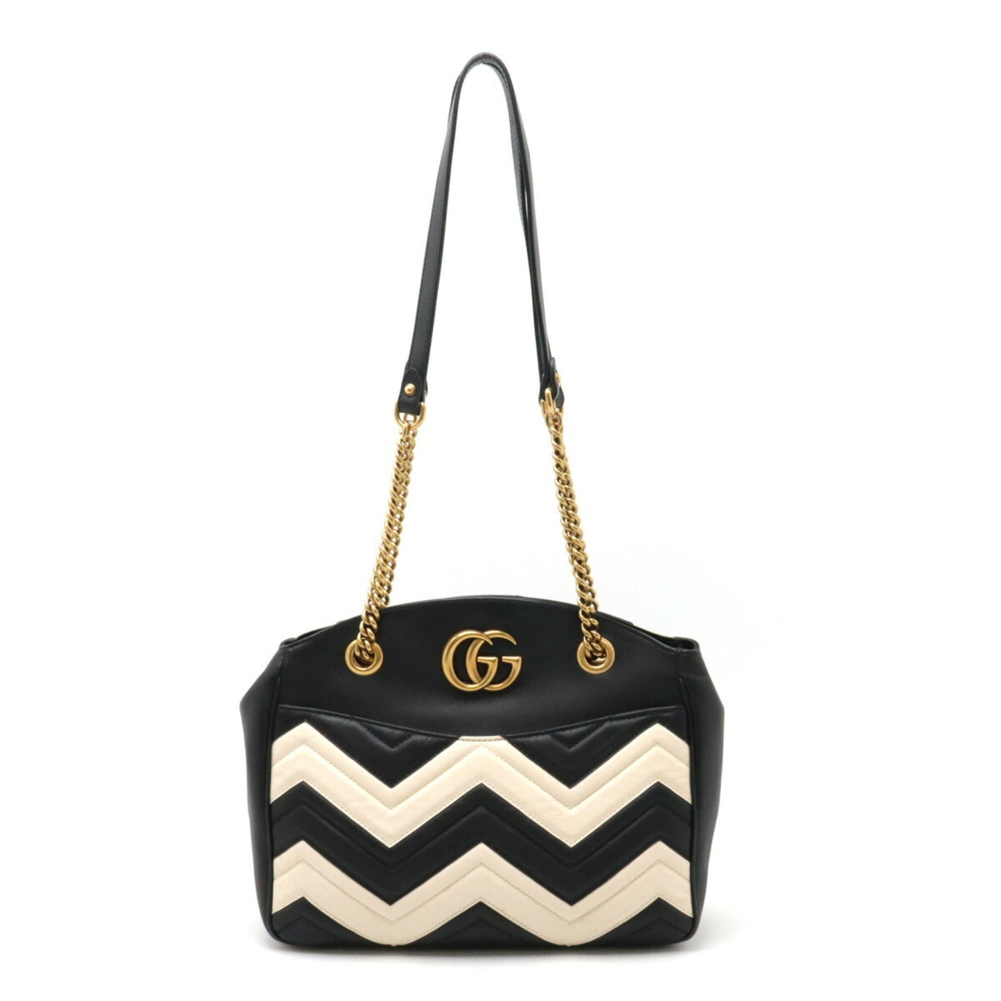 Gucci Black Ivory Leather Shoulder Bag Tote Bag