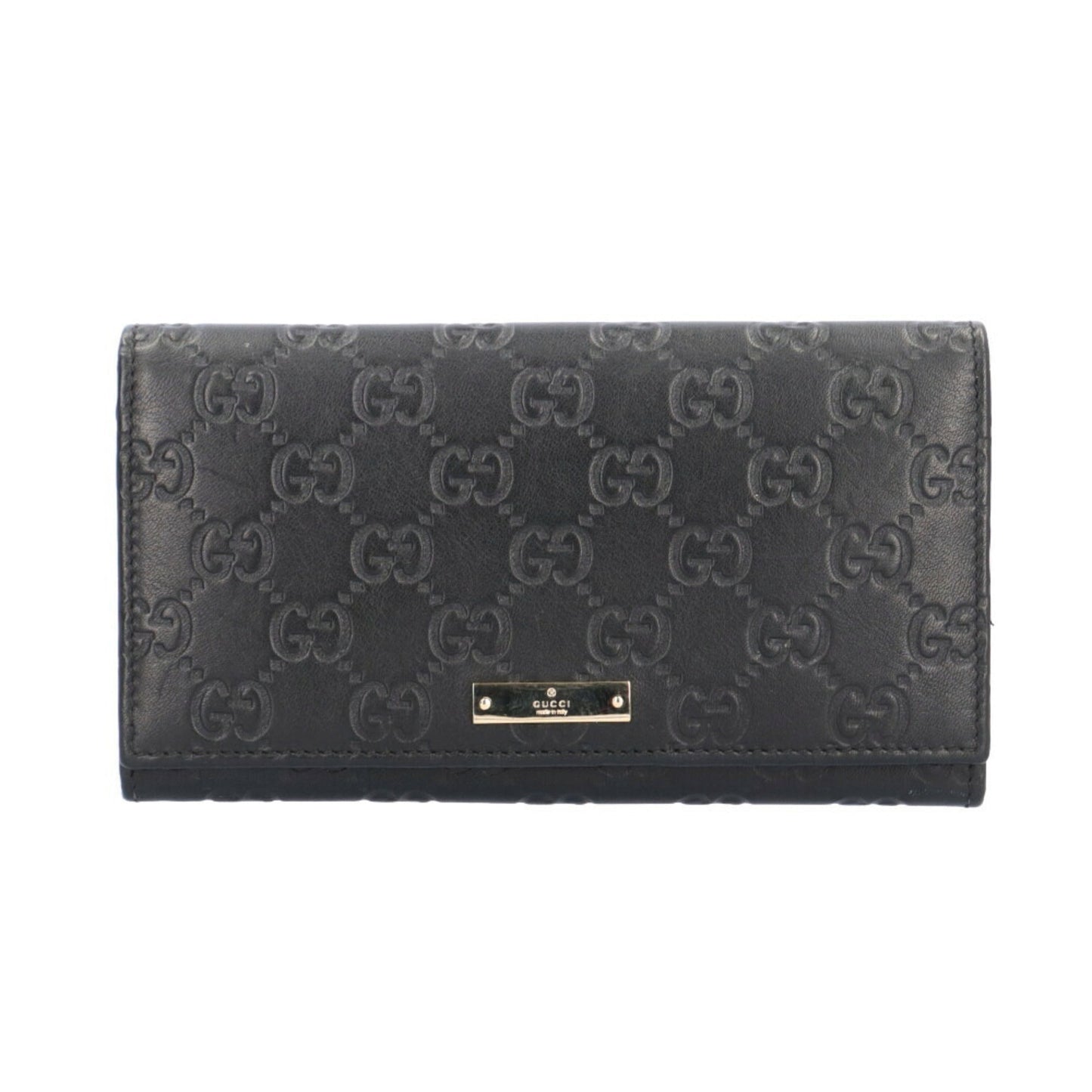 Gucci Black Leather Long Wallet (Bi-Fold)
