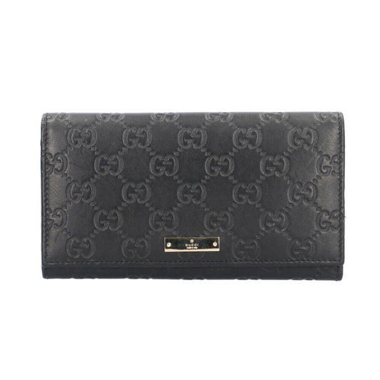 Gucci Black Leather Long Wallet (Bi-Fold)