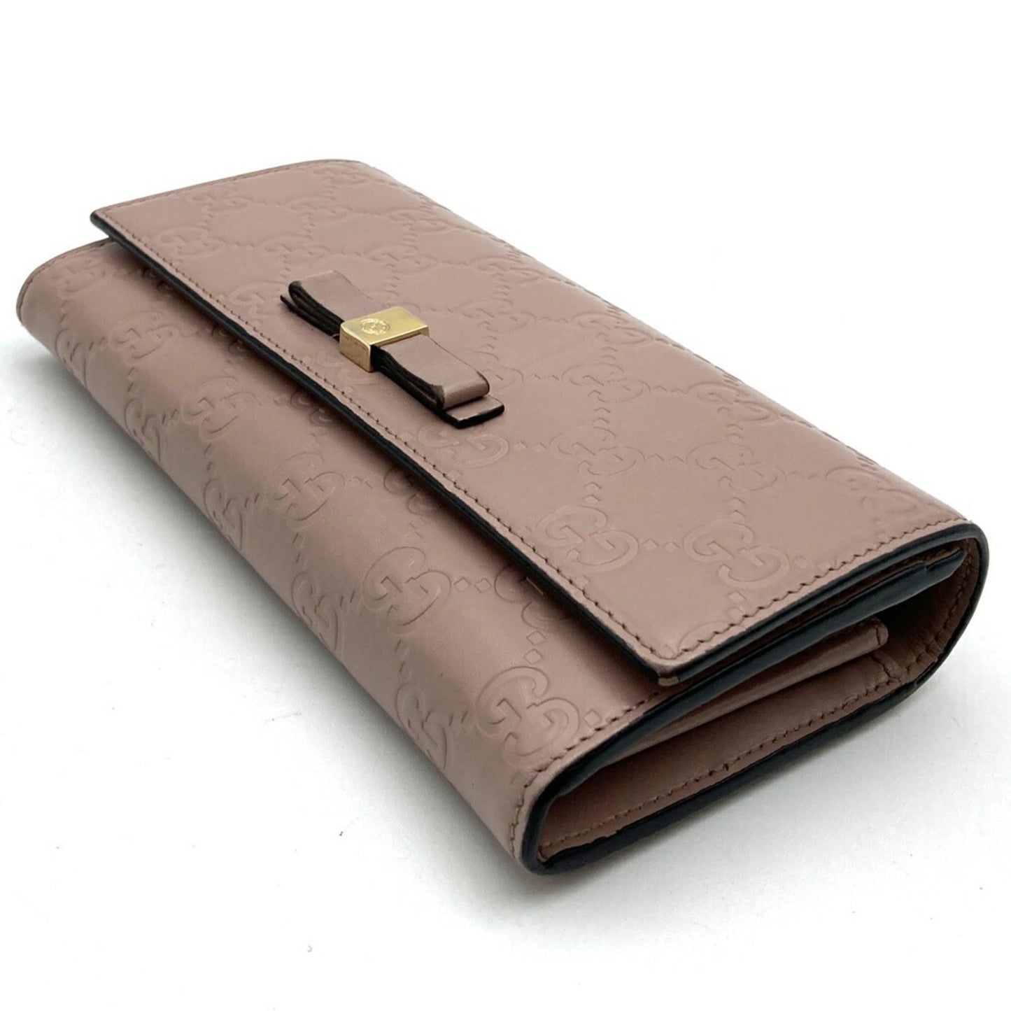 Gucci Pink Leather Long Wallet (Bi-Fold)