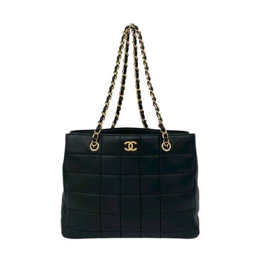 Chanel Black Leather Handbag Tote Bag
