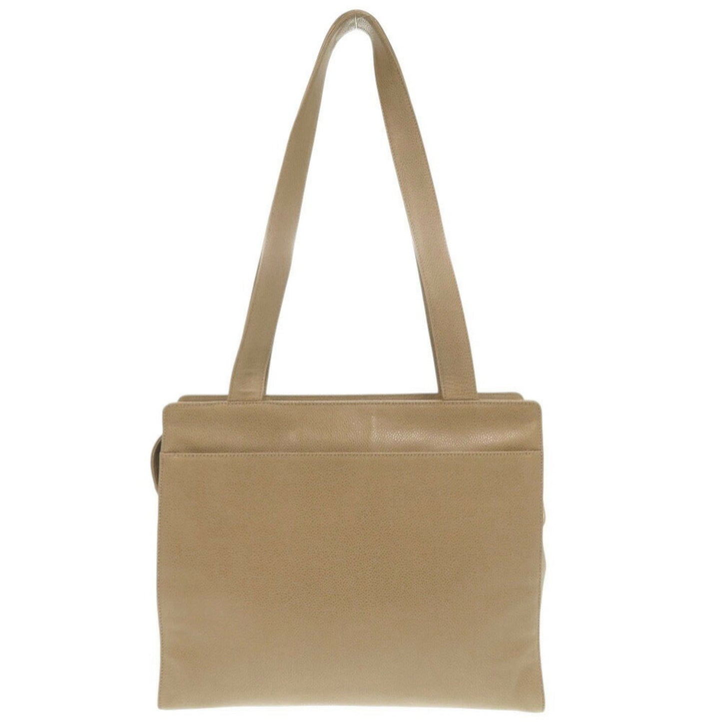 Chanel Beige Grained Calfskin Shoulder Bag Tote Bag