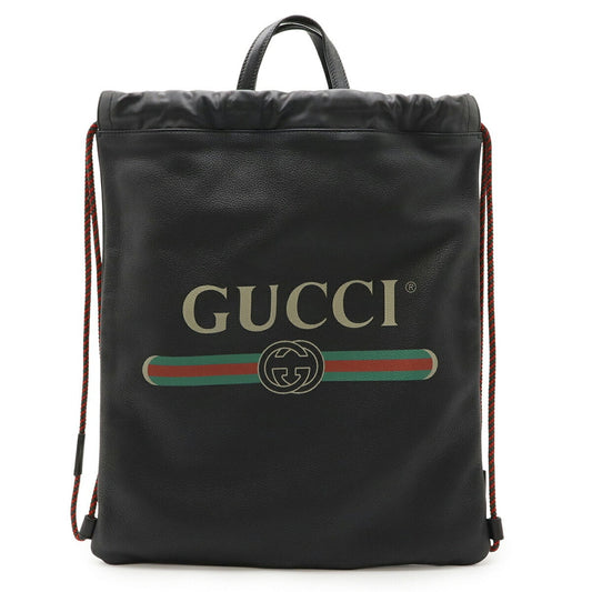 Gucci Black Green Red Color Leather Backpack