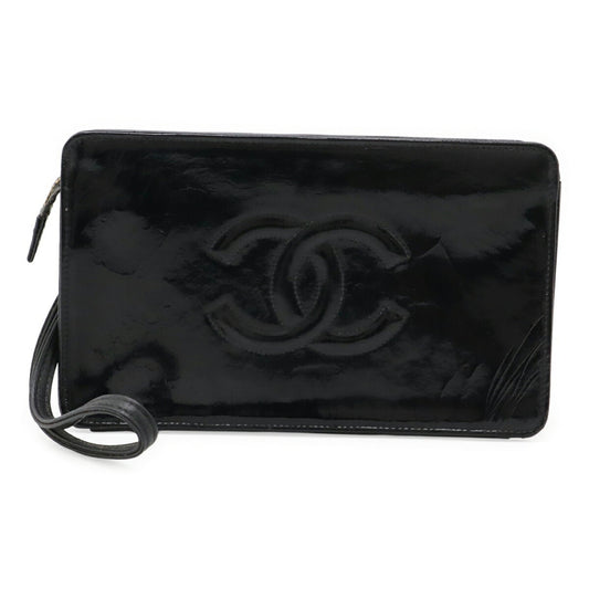 Chanel Black Leather Clutch Bag
