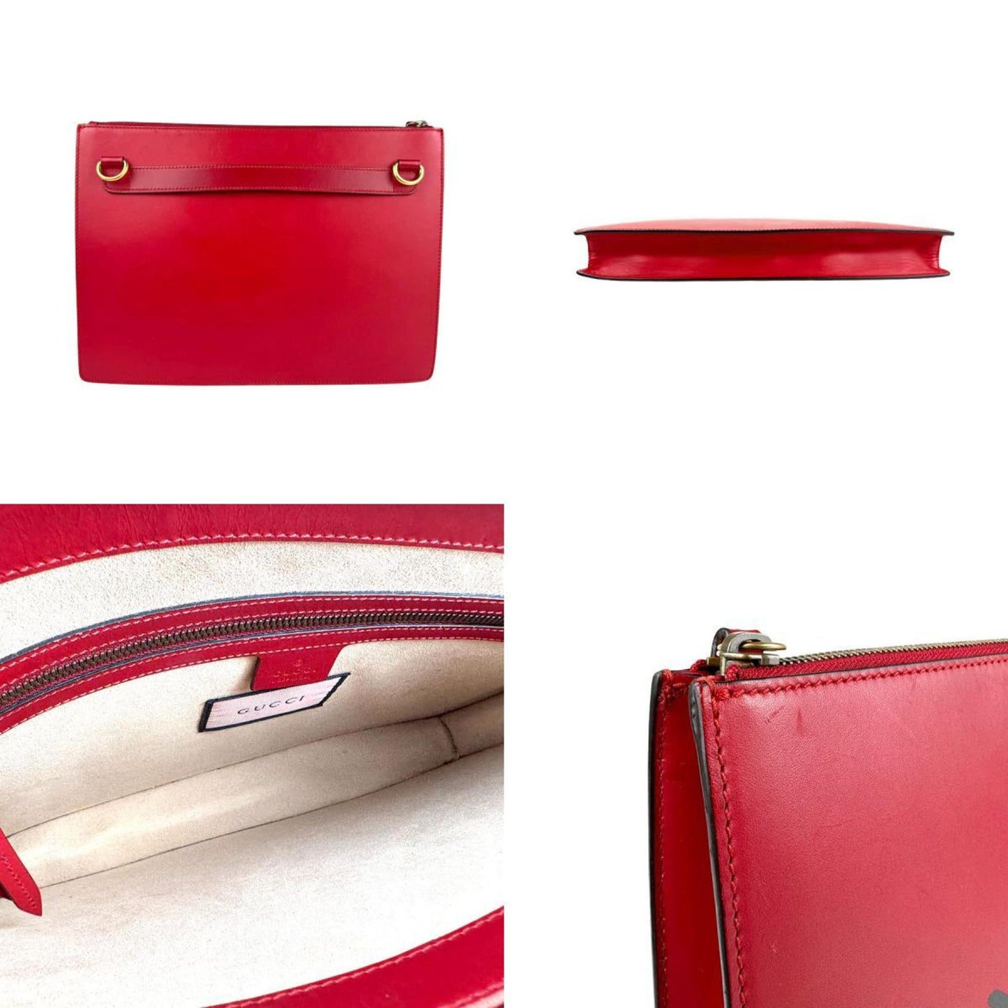 Gucci Red Color Leather Shoulder Bag