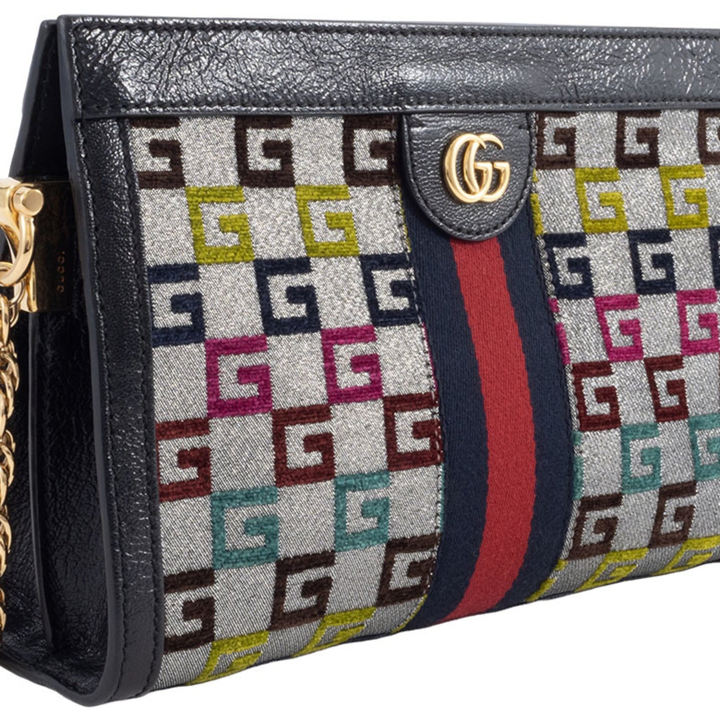 Gucci Multi-Color Canvas Leather Shoulder Bag