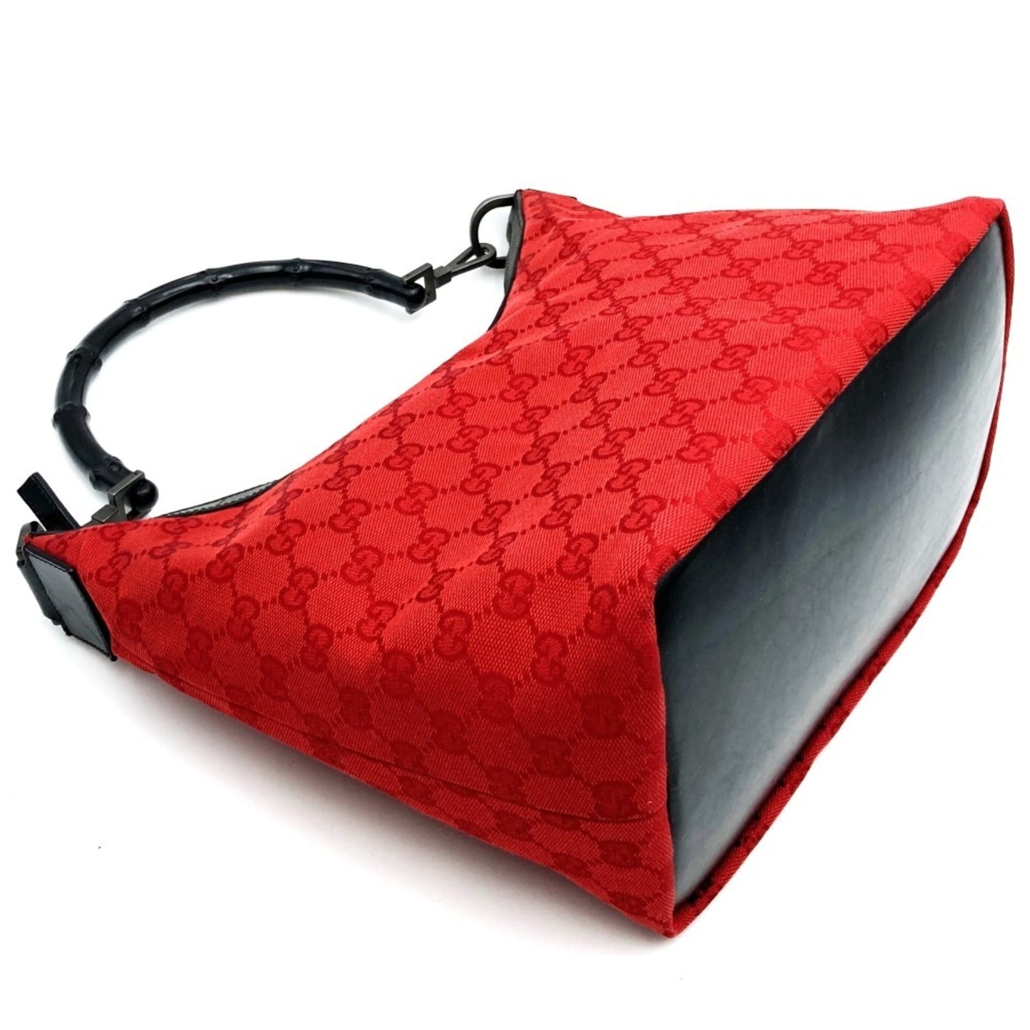 Gucci Black Red Color Gg Canvas Handbag Shoulder Bag