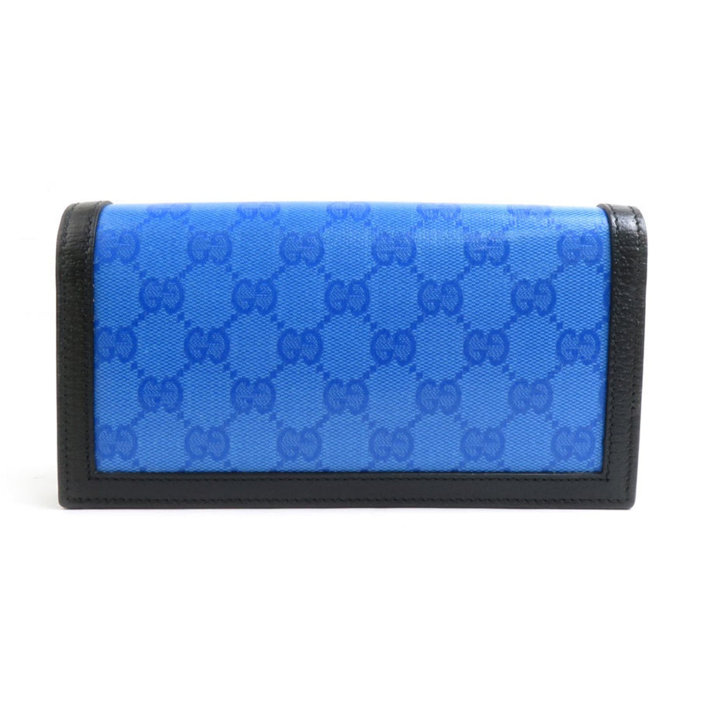 Gucci Black Blue White Leather Chain/Shoulder Wallet