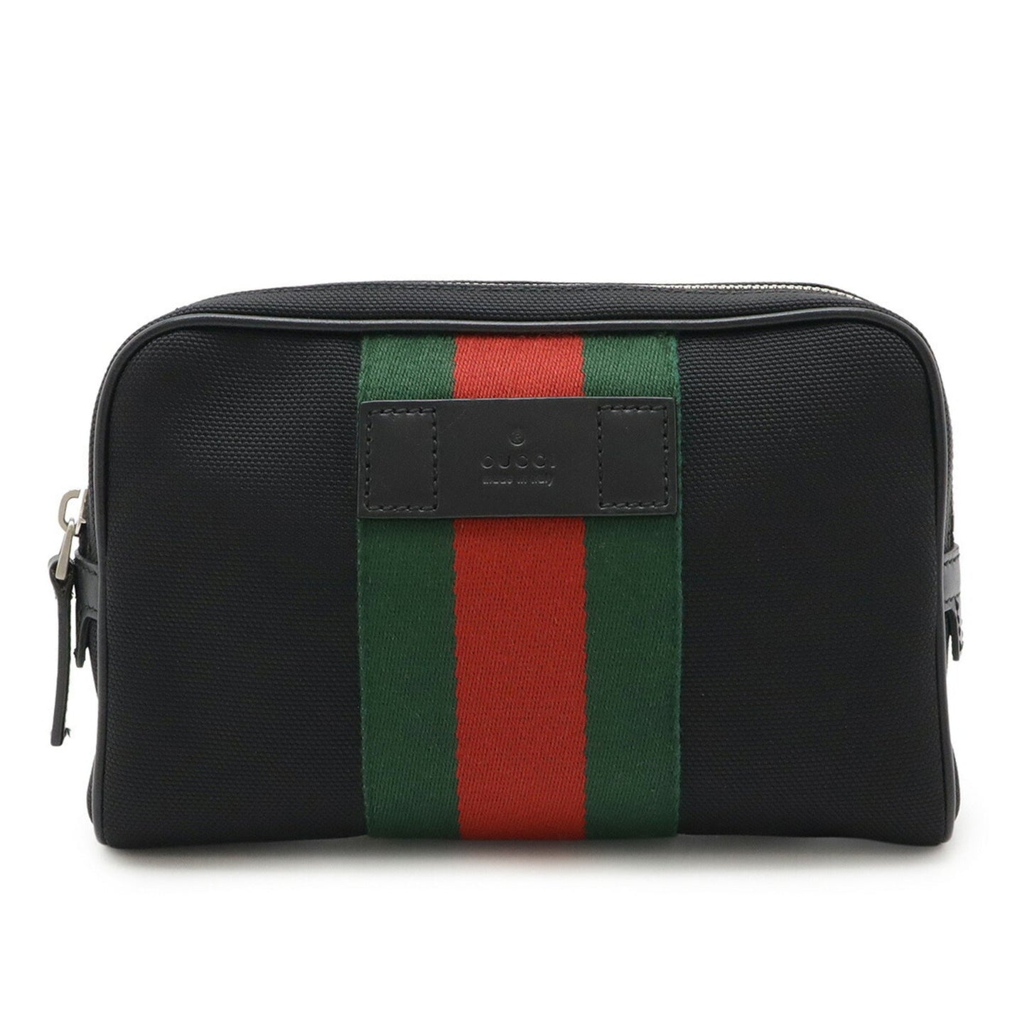 Gucci Sherry Line Black Green Red Color Nylon Canvas Leather Sling Bag