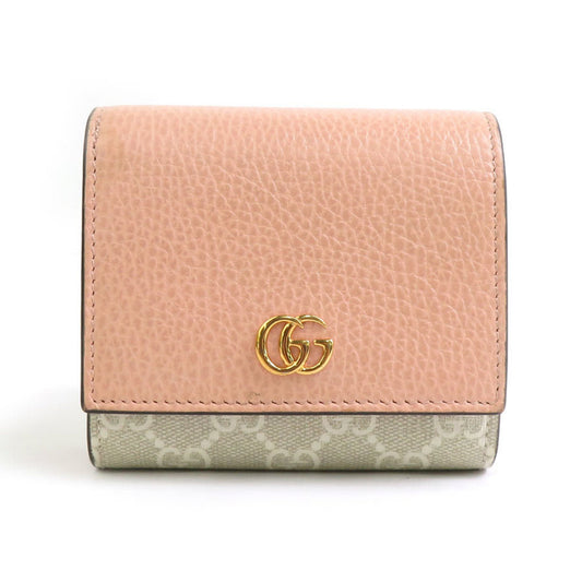 Gucci Beige Pink Leather Wallet (Bi-Fold)