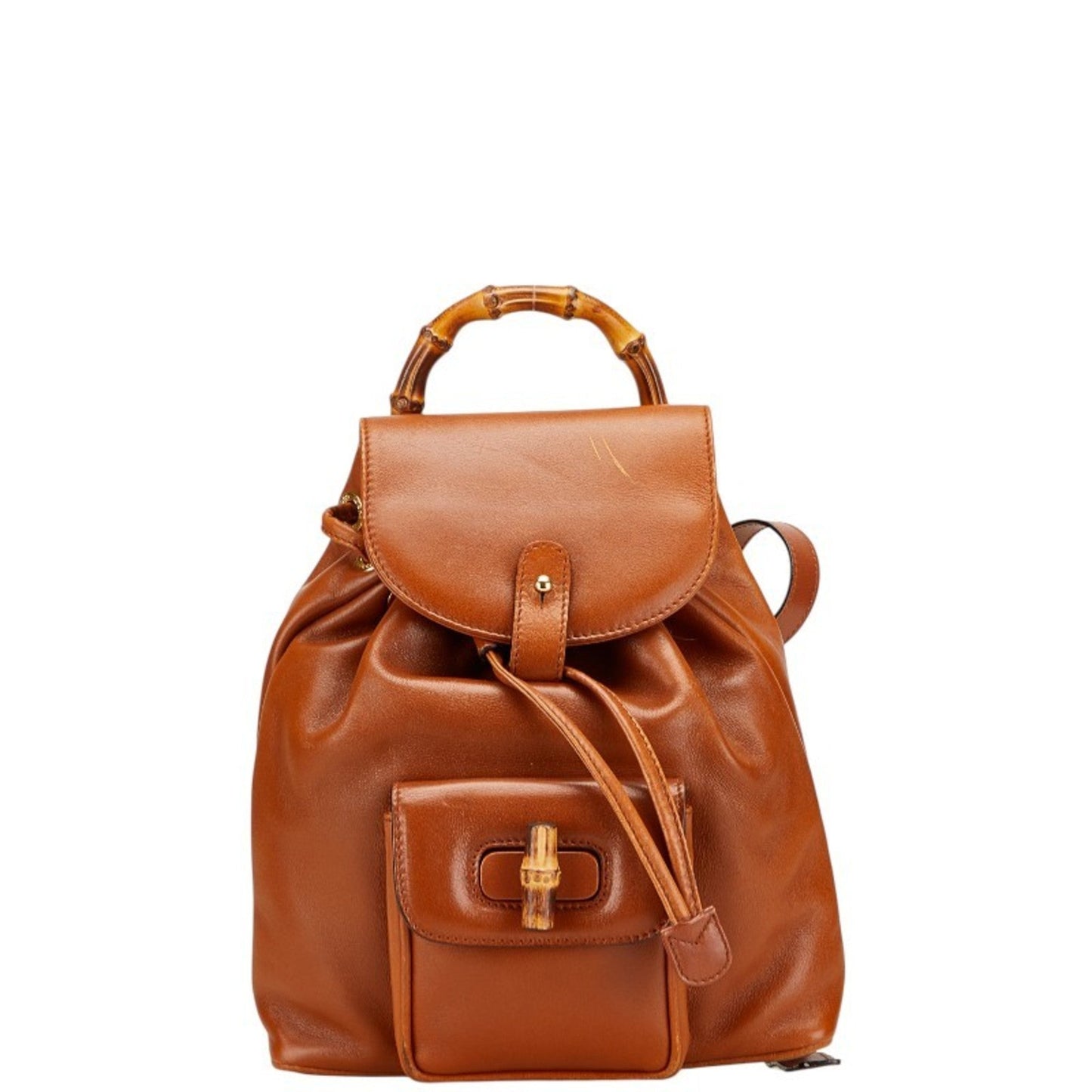 Gucci Bamboo Brown Leather Backpack