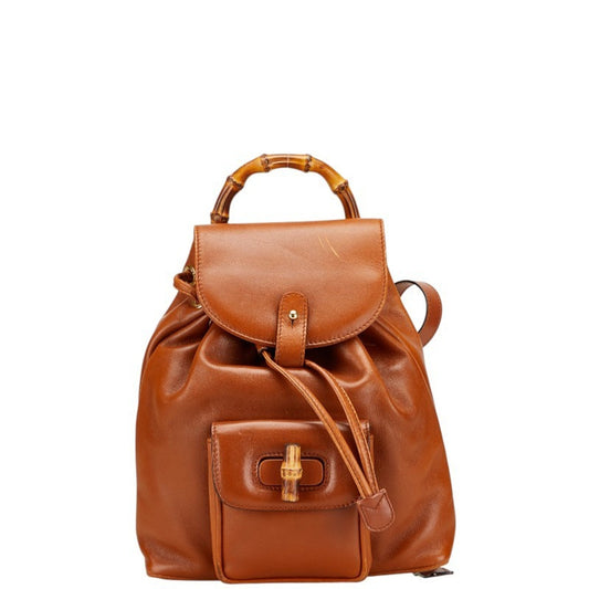 Gucci Bamboo Brown Leather Backpack