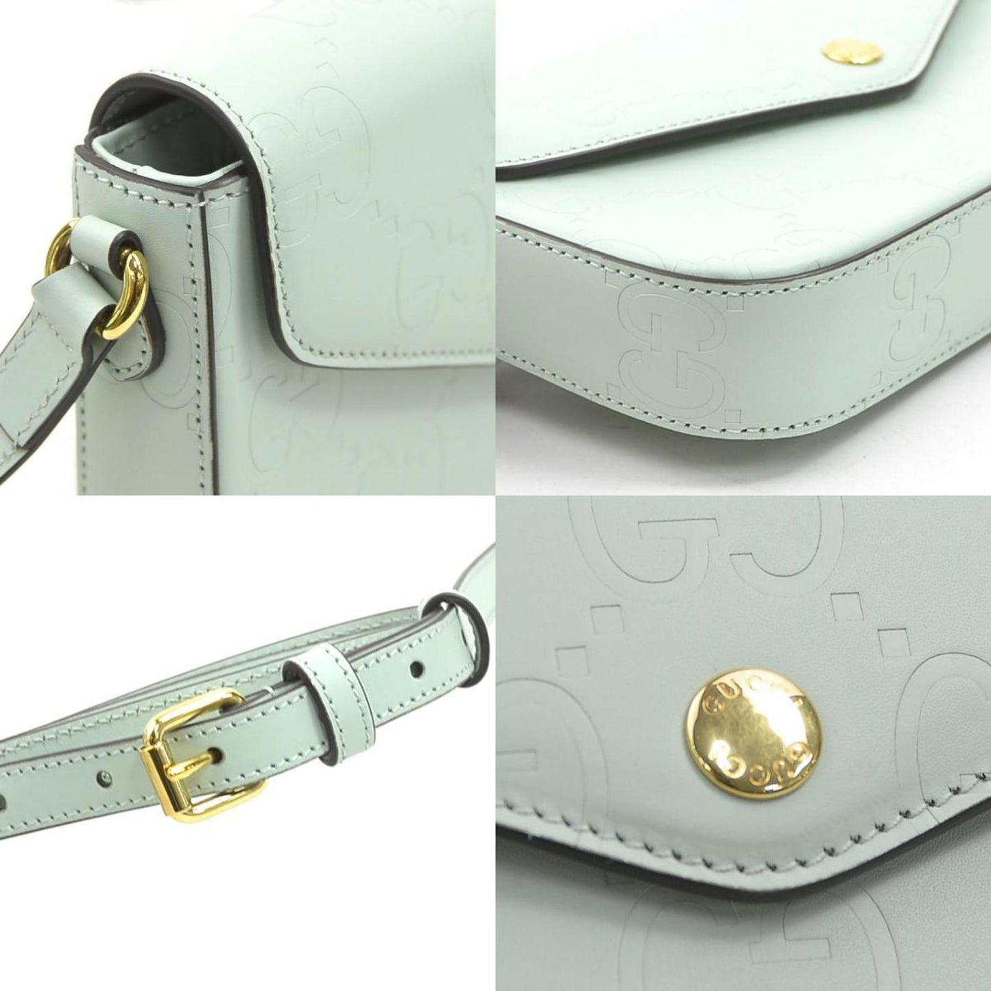 Gucci Pale Green Leather Shoulder Bag
