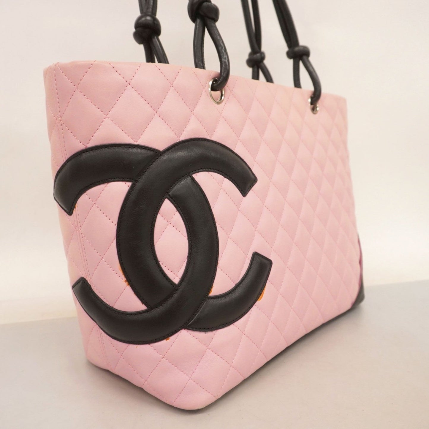 Chanel Black Pink Leather Tote Bag