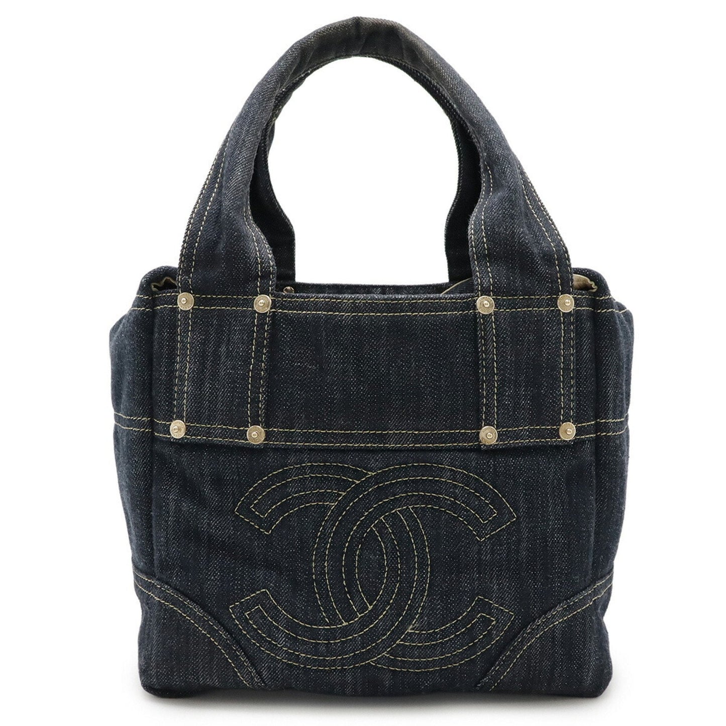 Chanel Denim Blue Denim Handbag Tote Bag