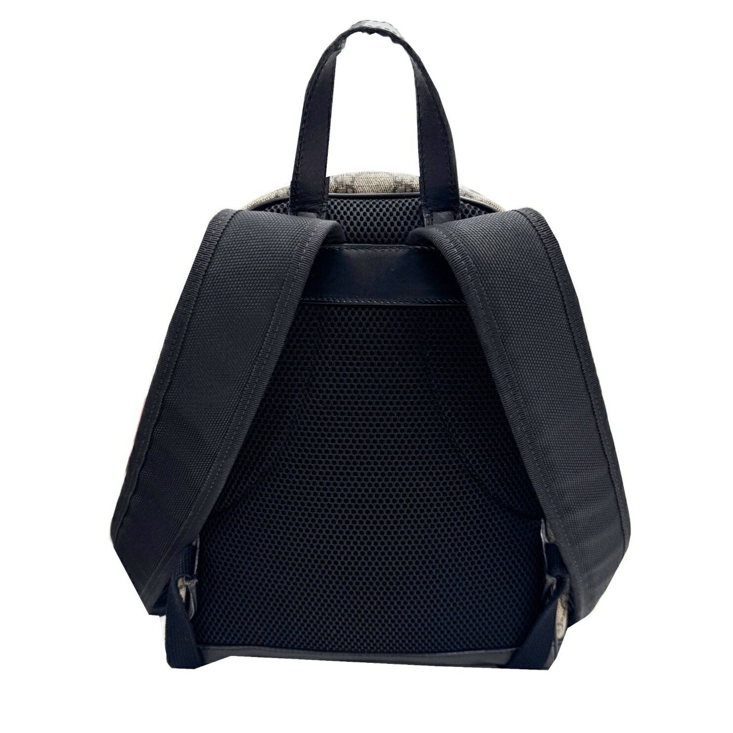 Gucci Beige Black Gg Supreme Leather Backpack