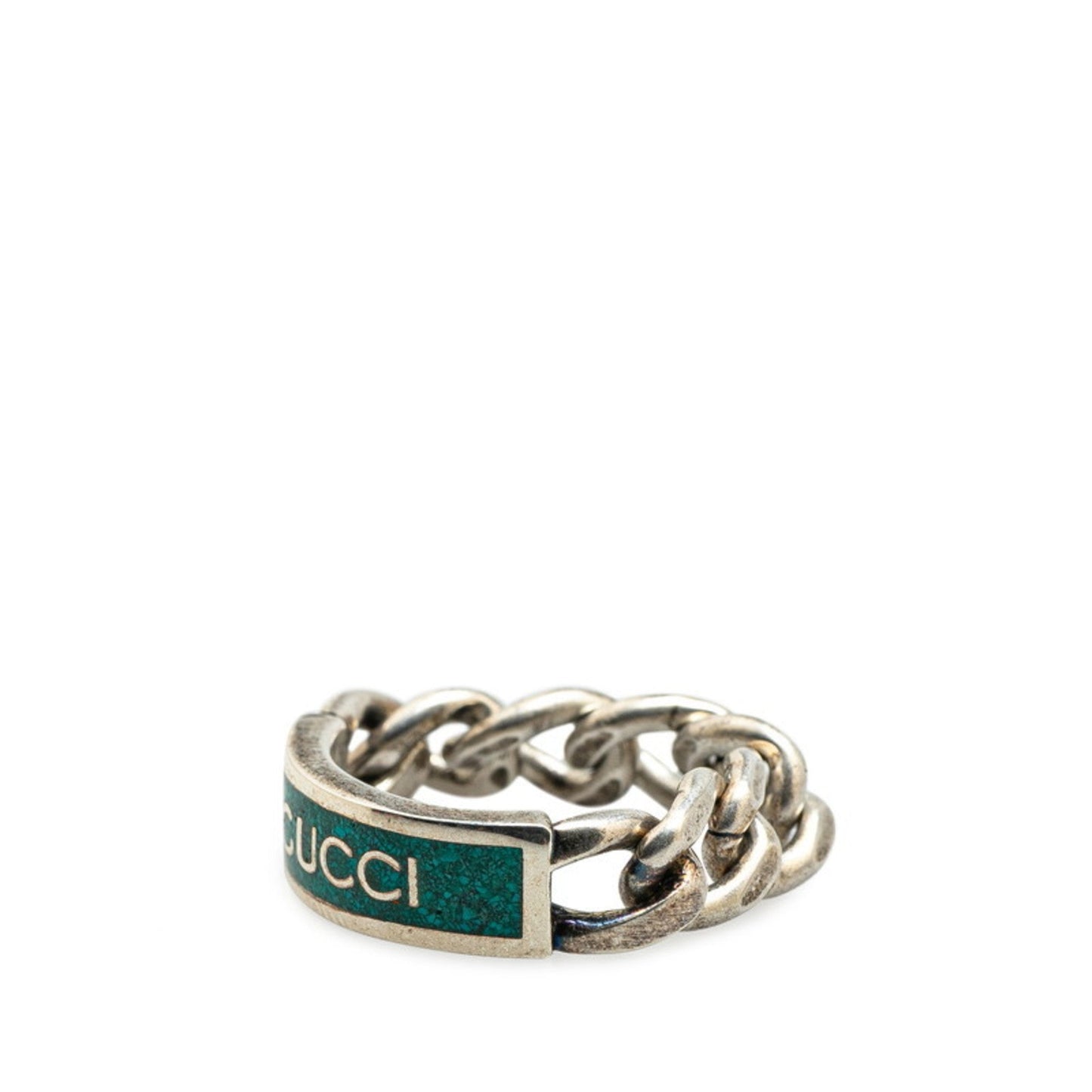 Gucci Turquoise Enamel Silver 925 Band Ring