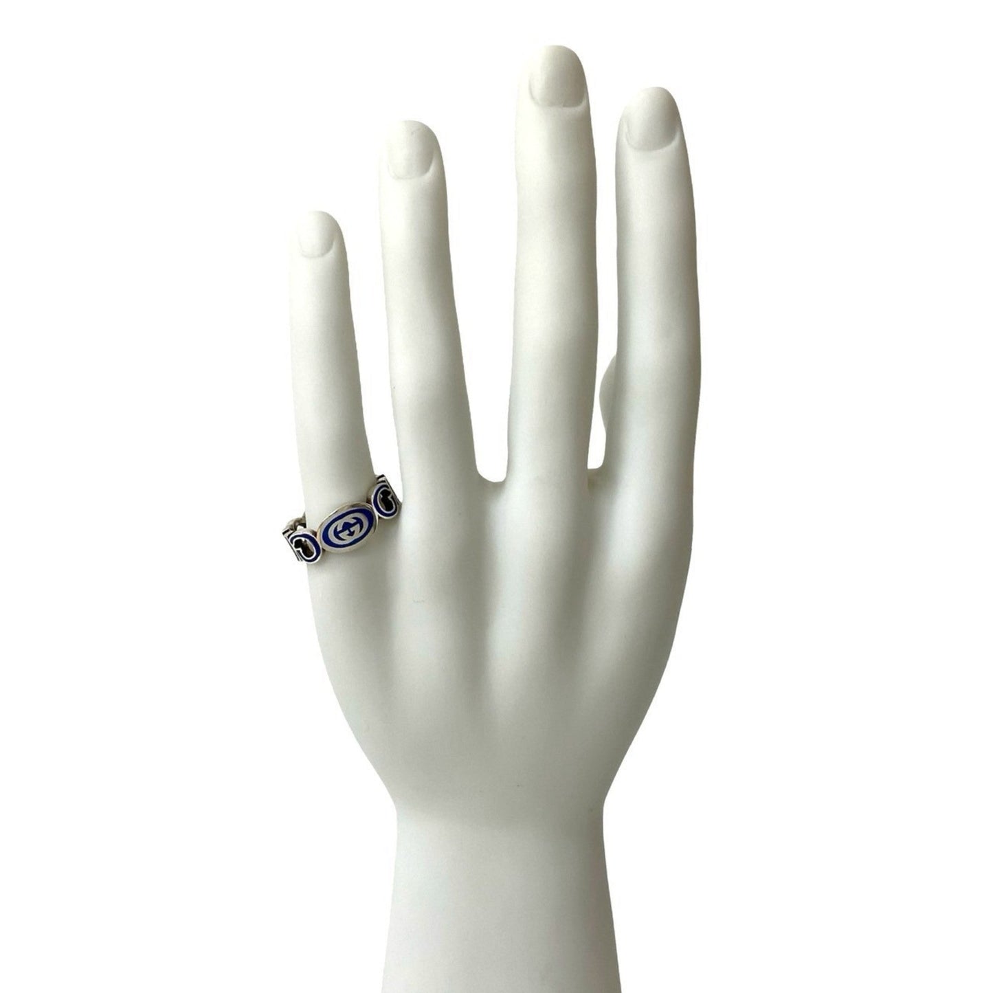 Gucci Silver Blue Silver 925 Band Ring