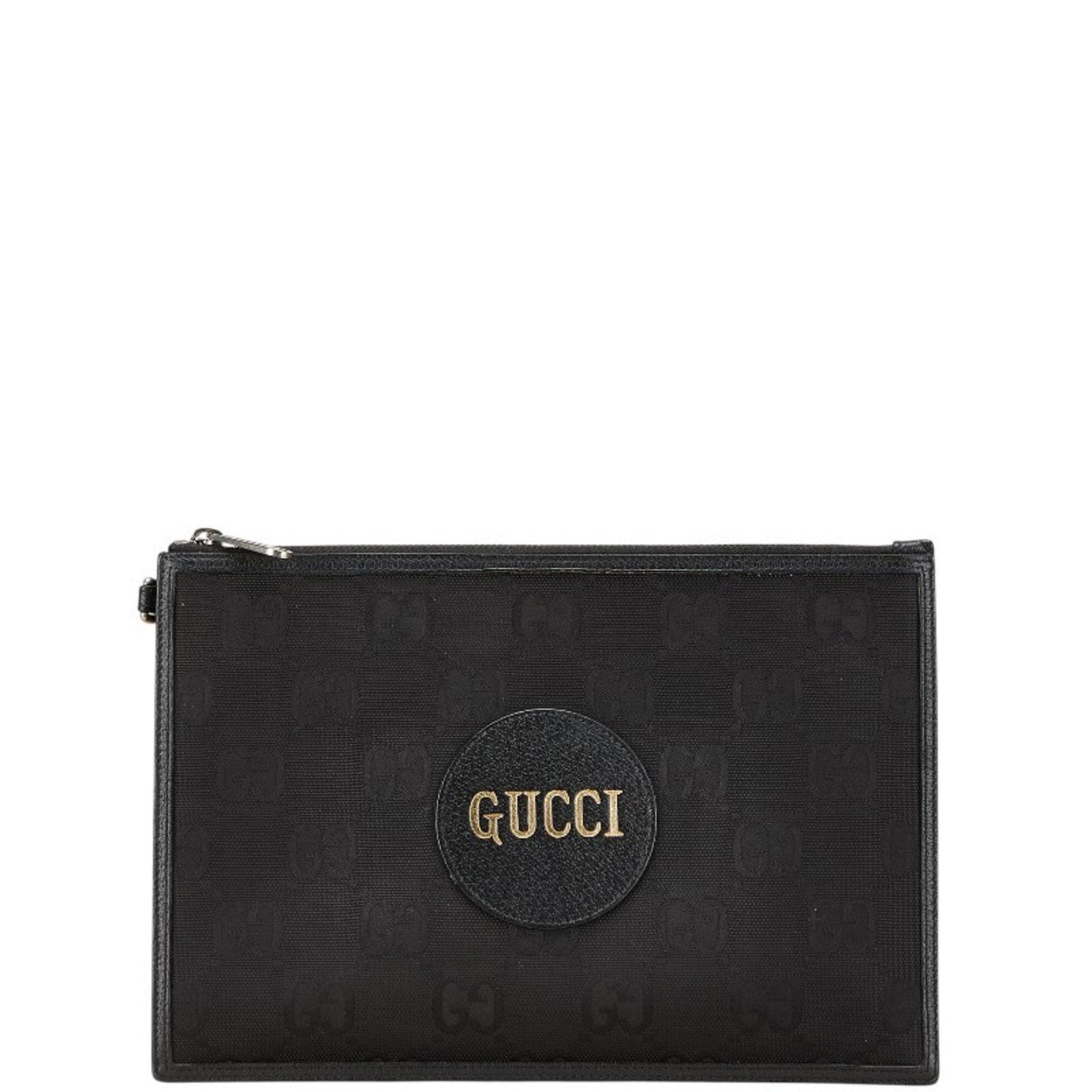 Gucci Black Nylon Leather Clutch Bag