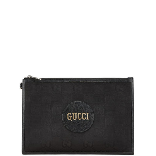 Gucci Black Nylon Leather Clutch Bag