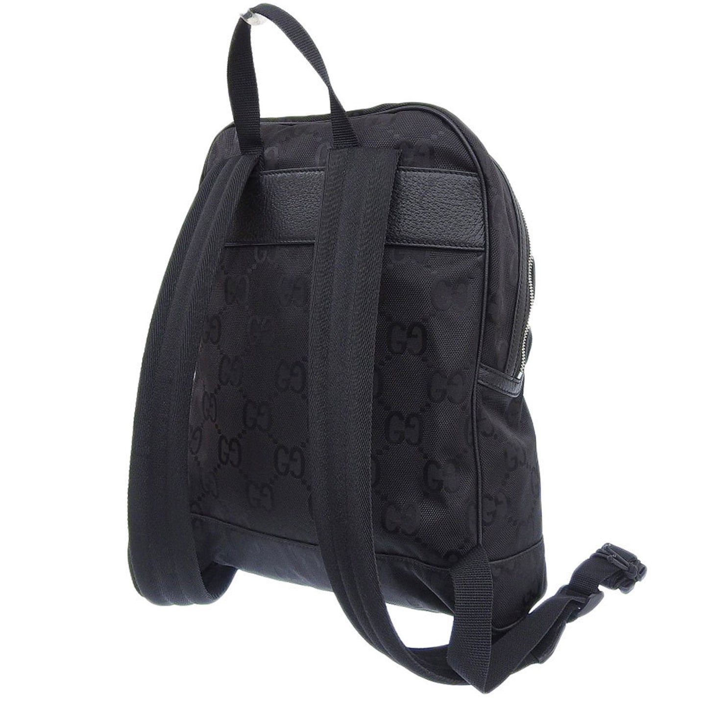 Gucci Black Nylon Leather Backpack