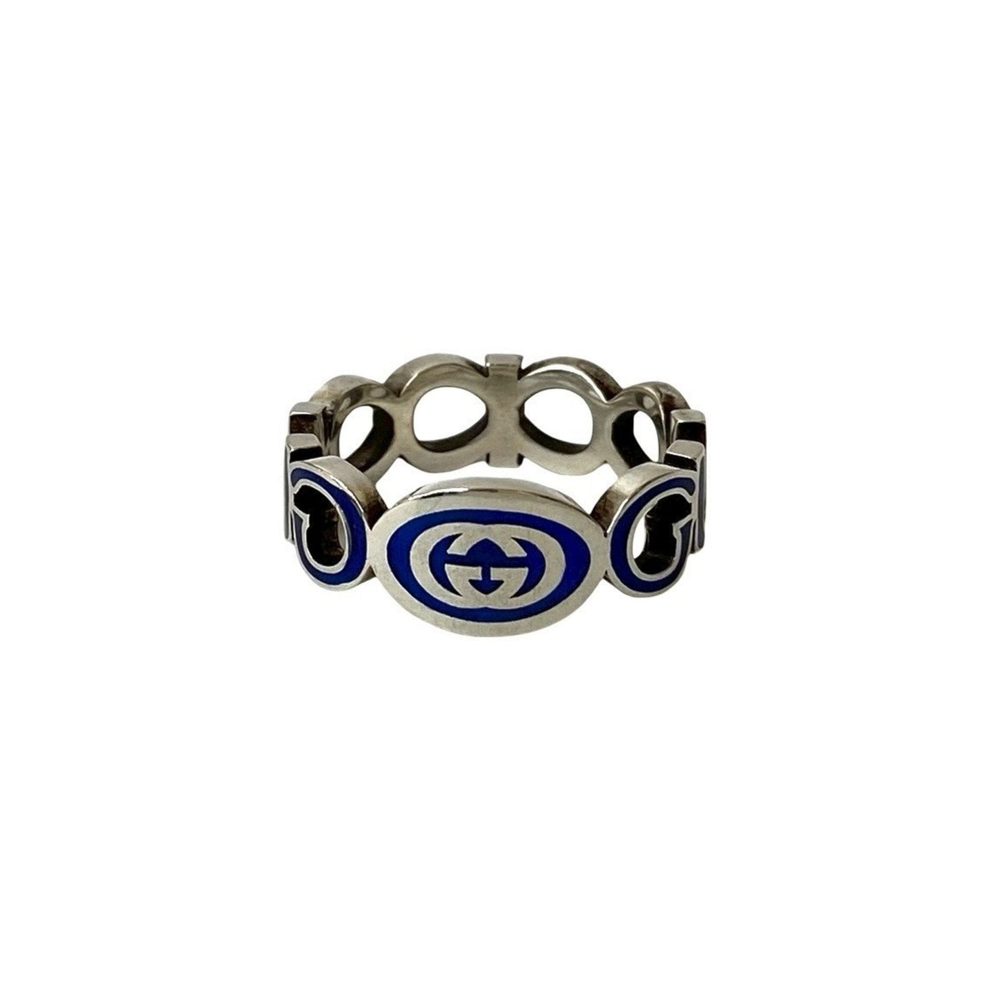 Gucci Silver Blue Silver 925 Band Ring
