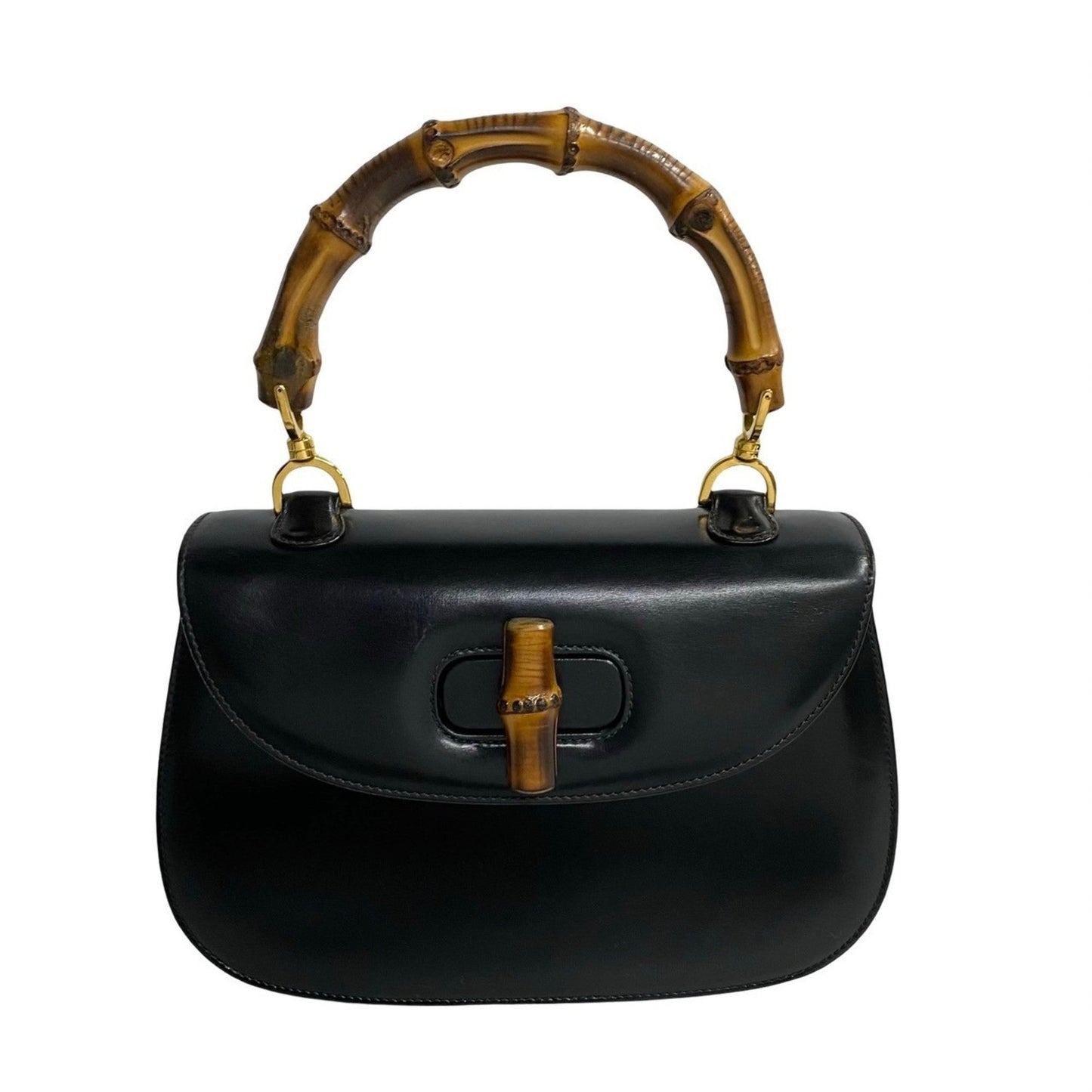 Gucci Black Leather Handbag Tote Bag