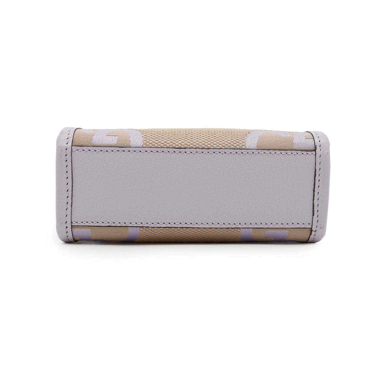 Gucci Beige Purple Canvas Leather Handbag