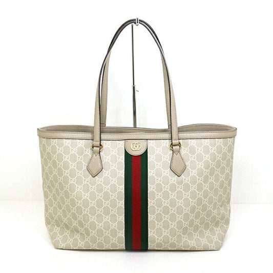 Gucci Beige Green Red Color White Gg Supreme Canvas Tote Bag